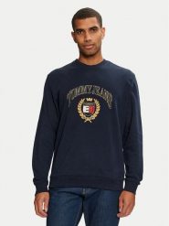 Tommy Jeans Bluza DM0DM19755 Granatowy Regular Fit. Niebieskie bluzy męskie Tommy Jeans, l, bez wzorów, z bawełny, bez kaptura. Za 219.99 zł.