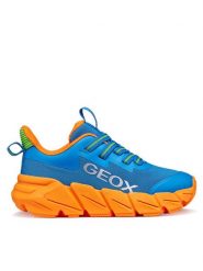 Geox Sneakersy J Flexyper Fast Boy J46N1A 0149J C0573 D Niebieski. Niebieskie buty sportowe chłopięce Geox, bez wzorów, z materiału, bez zapięcia. Za 269.99 zł.