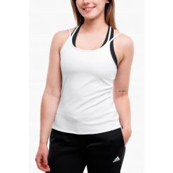 Adidas Koszulka Kobieta bez rękawów bluzka sportowa Tank Top roz. XL. Białe koszulki sportowe damskie Adidas, xl, bez wzorów, bez kołnierzyka, bez ramiączek, na fitness i siłownię. Za 54.00 zł.