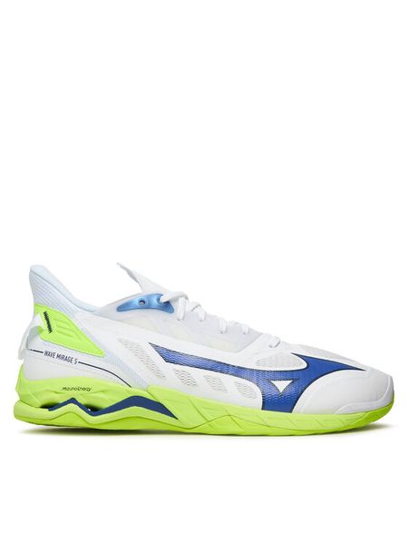 Mizuno Buty halowe Wave Mirage 5 X1GA2350 39 Biały. Białe buty sportowe męskie Mizuno, ze skóry, bez zapięcia. Za 528.99 zł.