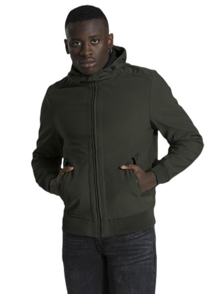 Kurtka męska Urban. Zielone kurtki męskie LEONE 1947 APPAREL, m, z aplikacjami, z gumy, z kapturem. Za 273.61 zł.