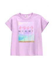 Coccodrillo T-Shirt WC5143205IGJ Fioletowy Regular Fit. Fioletowe t-shirty i topy dla dziewczynek COCCODRILLO, z aplikacjami, z bawełny, bez ramiączek. Za 39.99 zł.
