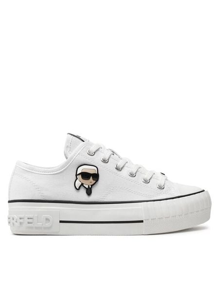 KARL LAGERFELD Trampki KL60424 Biały. Białe trampki i tenisówki damskie KARL LAGERFELD, bez wzorów, ze skóry, bez zapięcia. Za 452.99 zł.