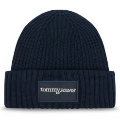 Czapka Tommy Jeans. Niebieskie czapki i kapelusze damskie Tommy Jeans, na zimę, bez wzorów, z jeansu. Za 199.99 zł.