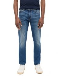 Męskie Spodnie Jeansowe Mustang Style Vegas Slim Denim Blue 1016310 5000 434. Niebieskie spodnie materiałowe męskie Mustang, l, bez wzorów, z denimu. Za 219.99 zł.