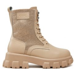 Trzewiki GOE. Brązowe botki damskie GOE, bez obcasa, na płaskiej podeszwie, bez zapięcia. Za 409.99 zł.