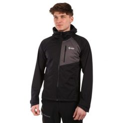 Męska kurtka softshell Kilpi BELTRA-M. Czarne kurtki sportowe męskie Kilpi, m, bez wzorów, z softshellu, trekkingowe. Za 473.69 zł.