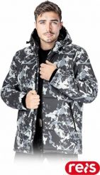 Kurtka męska Reis BISMARCK - Męska kurtka ochronna z kapturem ocieplana pikowana tkanina 100% poliester 300T pongee zapinana na zamek błyskawiczny 4 k. Brązowe kurtki męskie Reis, m, bez wzorów, z poliesteru, z kapturem. Za 120.00 zł.