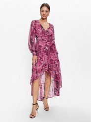 Guess Sukienka codzienna W3YK4 8WFJJ2 Różowy Regular Fit. Czerwone sukienki damskie Guess, na co dzień, m, z aplikacjami, z syntetyku, bez kołnierzyka, bez ramiączek, proste. Za 919.99 zł.
