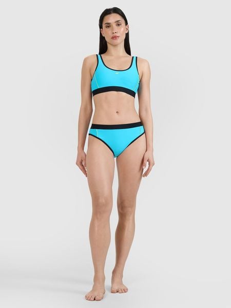 4F Dół od bikini damski - niebieski XL. Niebieskie bikini damskie 4f, na lato, xl, bez wzorów. W wyprzedaży za 39.99 zł.