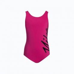 Dziecięce strój kąpielowy szybko schnący GIRLS SWIMSUIT SCRIPT LOGO PINK PRIME. Czerwone stroje kąpielowe dla dziewczynek Nike, bez wzorów, z tkaniny. Za 162.00 zł.