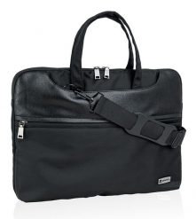 Torba na Laptopa, Czarna, Mieszcząca A4, Miejska, Listonoszka z Odpinanym Paskiem -STARTER. Czarne torby na laptopa męskie Starter, bez wzorów, z materiału. Za 69.00 zł.