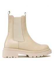 Gino Rossi Sztyblety SUSA-01 Beżowy. Brązowe botki damskie Gino Rossi, ze skóry, bez obcasa, na płaskiej podeszwie, bez zapięcia. Za 229.99 zł.