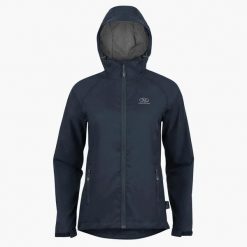 Damska kurtka wodoodporna Highlander Stow & Go. Niebieskie kurtki damskie Highlander, bez wzorów, bez kaptura. Za 223.50 zł.