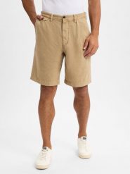 Tommy Hilfiger Bermudy z zawartością lnu - szeroki krój Mężczyźni Bawełna brązowy, 34. Brązowe szorty męskie Tommy Hilfiger, m, bez wzorów, z bawełny. Za 329.95 zł.