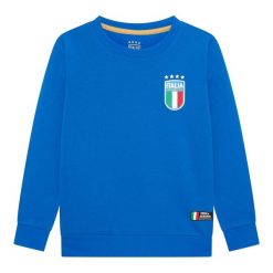 Sweter FIGC Włochy Męski. Niebieskie swetry przez głowę męskie FIGC, m, bez wzorów, z bawełny, bez kołnierzyka. Za 199.99 zł.
