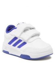 Adidas Sneakersy Tensaur Sport Training Hook and Loop Shoes H06301 Biały. Białe buty sportowe dziewczęce Adidas, bez wzorów, ze skóry, bez zapięcia. Za 100.00 zł.