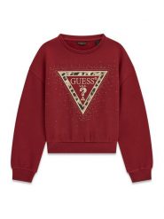Guess Bluza J6BQ07 K6093 Bordowy Regular Fit. Czerwone bluzy dla dziewczynek Guess, z aplikacjami, z bawełny, bez ramiączek, bez kaptura. Za 214.99 zł.