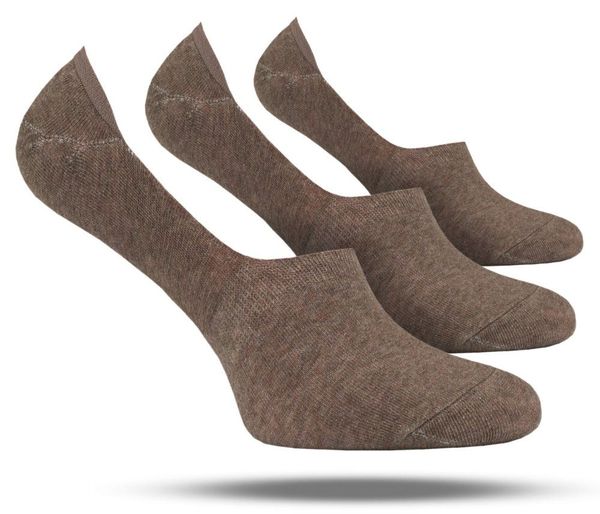 Zestaw Trzech Par Bawełnianych Stopek - Chattier - Orzechowe. Brązowe skarpety męskie Chattier, bez wzorów, z bawełny. Za 54.00 zł.