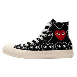 Buty do chodzenia dla dorosłych Converse Comme des Garçons Black Heart Print. Białe trampki i tenisówki damskie Converse, bez wzorów, bez zapięcia. W wyprzedaży za 1,201.20 zł.