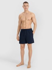 4F Spodenki plażowe męskie - granatowe XL. Niebieskie szorty męskie 4f, na lato, m, bez wzorów, z materiału, wakacyjne. Za 79.99 zł.