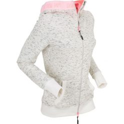 Bluza rozpinana z neonowymi elementami, długi rękaw bonprix biały melanż. Bluzy damskie bonprix, melanż. Za 89.99 zł.