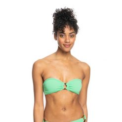 Góra od stroju kąpielowego ROXY Color Jam Bandeau. Zielone bikini damskie Roxy, xs, bez wzorów. Za 94.99 zł.