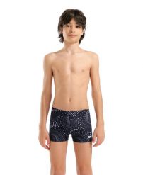 Spodenki kąpielowe chłopięce Arena Fireflow Swim Short. Czarne kąpielówki dla chłopców Arena, bez wzorów, z materiału. Za 119.99 zł.