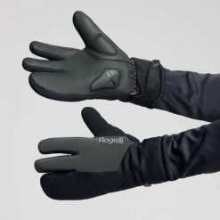 Zimowe rękawiczki rowerowe męskie Rogelli Deep Winter wodoodporne. Czarne rękawiczki męskie Rogelli, na zimę, bez wzorów, z materiału, klasyczne. Za 242.00 zł.