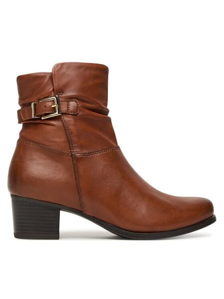 Caprice Botki 9-25300-45 Brązowy. Brązowe botki damskie Caprice, ze skóry, bez obcasa, na słupku, bez zapięcia. Za 589.99 zł.