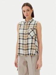 Barbour Koszula LSH1670SN51 Beżowy Regular Fit. Brązowe bluzki damskie Barbour, bez wzorów, z syntetyku, bez kołnierzyka, bez ramiączek. Za 249.99 zł.