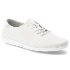 Półbuty damskie S.Barski, ze skóry naturalnej licowej minimalistyczny design sznurowanie lekka podeszwa casual, białe, LR61-645. Białe półbuty damskie S.BARSKI, bez wzorów, ze skóry, casualowe, bez obcasa, na płaskiej podeszwie, bez zapięcia. Za 179.00 zł.