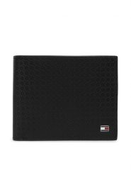 Tommy Hilfiger Portfel Th Emboss Cc And Coin AM0AM14242 Czarny. Czarne portfele męskie Tommy Hilfiger, bez wzorów, ze skóry. Za 329.99 zł.