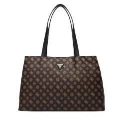 Torba weekendowa Guess. Brązowe torby podróżne damskie Guess, z aplikacjami. Za 799.99 zł.