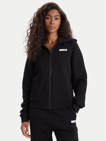 EA7 Emporio Armani Bluza 7W000675 AF13151 UC001 Czarny Regular Fit. Czarne bluzy damskie EA7 Emporio Armani, m, bez wzorów, z bawełny, bez kaptura. Za 459.99 zł.