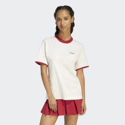 Koszulka damska ADIDAS. Białe t-shirty damskie Adidas, s, bez wzorów, z bawełny, klasyczne, bez kołnierzyka. Za 129.99 zł.
