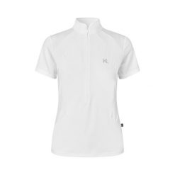 Damska koszulka konkursowa Kingsland Nila. Białe koszulki sportowe damskie KINGSLAND, bez wzorów, bez kołnierzyka, bez ramiączek, do jazdy konnej. Za 445.50 zł.