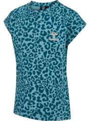 Koszulka z kwiatowym wzorem dla dziewczynki Hummel AOP. Niebieskie t-shirty i topy dla dziewczynek Hummel, bez wzorów, z bawełny, bez ramiączek. Za 122.50 zł.