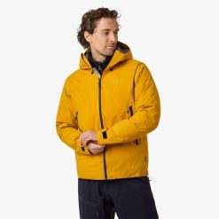 Kurtka shell hiking męska Swedemount Himalaya Shell Jacket II wodoodporny. Żółte kurtki męskie SWEDEMOUNT, m, bez wzorów, bez kaptura. W wyprzedaży za 672.00 zł.