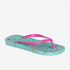 Damskie klapki Coqui. Czerwone klapki damskie Coqui, bez wzorów, z materiału, sportowe, bez obcasa. Za 126.99 zł.