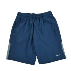 Second life - Męskie szorty Solo Swoosh Navy - Jak nowy. Niebieskie krótkie spodenki sportowe męskie Nike, m, bez wzorów, na fitness i siłownię. Za 101.48 zł.