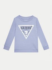 Guess Bluza K74Q12 KAUG0 Błękitny Regular Fit. Niebieskie bluzy dla dziewczynek Guess, z aplikacjami, z bawełny, bez ramiączek, bez kaptura. Za 79.99 zł.