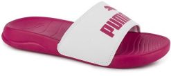 Damskie klapki sportowe na basen plażę PUMA POPCAT 20. Białe klapki damskie Puma, bez wzorów, z materiału, klasyczne, bez obcasa. Za 69.00 zł.