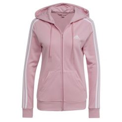 Damska bluza z polaru 3stripe zip-up adidas Essentials. Białe bluzy sportowe damskie Adidas, m, bez wzorów, z polaru, bez kaptura, na fitness i siłownię. Za 276.85 zł.