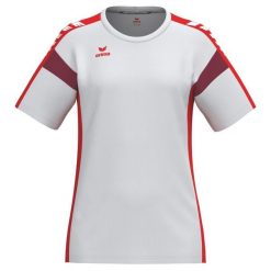 Erima Celebrate 125 koszulka treningowa biała/czerwona. Białe t-shirty damskie Erima, bez wzorów, z materiału, klasyczne, bez kołnierzyka. Za 151.54 zł.