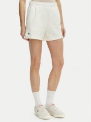Lacoste Szorty sportowe GF5341 Écru Regular Fit. Białe szorty sportowe damskie Lacoste, bez wzorów, z bawełny, sportowe. Za 319.99 zł.