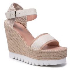 Espadryle Pollini. Brązowe sandały damskie Pollini, bez wzorów, bez obcasa, bez zapięcia. Za 569.99 zł.