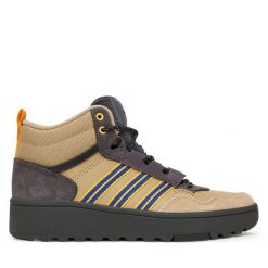 Sneakersy adidas. Brązowe trampki i tenisówki chłopięce Adidas, bez wzorów, bez zapięcia. Za 179.99 zł.