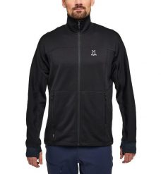 Męska Turystyka Bluza Lekka Oddychająca Haglöfs Betula Hood. Czarne bluzy męskie Haglöfs, m, bez wzorów, z tkaniny, bez kaptura. Za 279.00 zł.