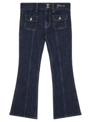 Guess Jeansy J5BA16 D5FM0 Granatowy Flare Fit. Niebieskie jeansy dla dziewczynek Guess, z bawełny. Za 199.99 zł.